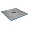 AURLANE - Receveur de Douche à Carreler 90x90cm avec Bonde à Sortie Verticale - Grille Finition Or Brossé - vignette