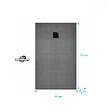 AURLANE - Receveur de Douche à Carreler 140x80cm avec Bonde à Sortie Verticale - Grille Noire - vignette