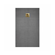 AURLANE - Receveur de Douche à Carreler 140x80cm avec Bonde à Sortie Verticale - Grille Finition Or Brossé - vignette