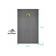 AURLANE - Receveur de Douche à Carreler 140x80cm avec Bonde à Sortie Verticale - Grille Finition Or Brossé - vignette