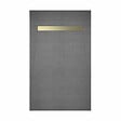 AURLANE - Receveur de douche à carreler 160x90 cm avec bonde écoulement linéaire - Grille finition or brossé - vignette
