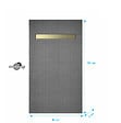 AURLANE - Receveur de douche à carreler 160x90 cm avec bonde écoulement linéaire - Grille finition or brossé - vignette
