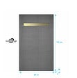 AURLANE - Receveur de douche à carreler 140x80 cm avec bonde écoulement linéaire - Grille finition or brossé - vignette