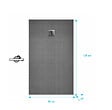 AURLANE - Receveur de Douche à Carreler 120x80cm avec Bonde à Sortie Horizontale - Grille Inox Chrome - vignette