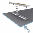 AURLANE - Receveur de douche à carreler 160x80 cm avec bonde écoulement linéaire - Grille finition or brossé - vignette