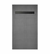 AURLANE - Receveur de douche à carreler 140x90 cm avec bonde écoulement linéaire - Grille finition noire - vignette