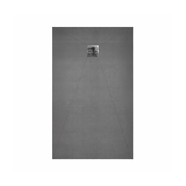 AURLANE - Receveur de douche à carreler 120x90 cm avec bonde à sortie Horizontale - Grille finition chrome - large