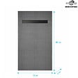 AURLANE - Receveur de douche à carreler 160x80 cm avec bonde écoulement linéaire - Grille finition noire - vignette