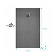 AURLANE - Receveur de Douche à Carreler 140x80cm avec Bonde à Sortie Verticale - Grille Inox Chrome - vignette