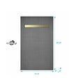 AURLANE - Receveur de Douche à Carreler 140x90cm à Ecoulement Linéaire - Grille finition Or Brossé et Bonde - vignette