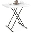 ID MARKET - Table pliante d'appoint 77 cm hauteur réglable 3 positions URBANA pour extérieur intérieur camping - vignette