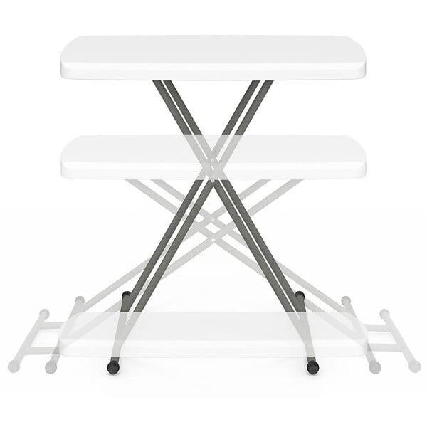 ID MARKET - Table pliante d'appoint 77 cm hauteur réglable 3 positions URBANA pour extérieur intérieur camping - large