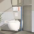 VITRA - Pack WC suspendu VitrA Sento blanc + bâti autoportant V-Fix Core + Plaque Round Blanche - vignette