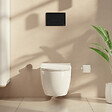 VITRA - Pack WC suspendu VitrA Sento blanc mat + bâti autoportant V-Fix Core + Plaque Round noir mat - vignette