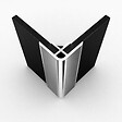 AURLANE - Profilé Mural d'Angle en Aluminium Chrome H250 cm compatible avec WALL'IT et STONE'IT - vignette