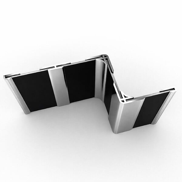 AURLANE - Profilé Mural de Jonction en Aluminium Chrome H250 cm compatible avec WALL'IT et STONE'IT - large