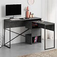 HABITAT ET JARDIN - Bureau modulable en bois "Badau" - 110 x 102 x 77 cm - Gris - vignette