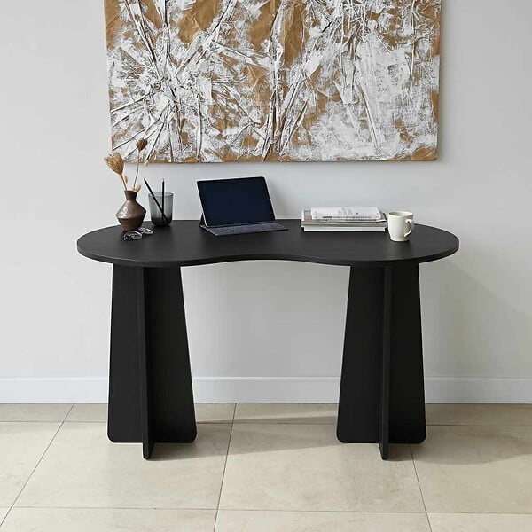 HABITAT ET JARDIN - bureau en bois "infini" 120 x 60 x 75 cm - Noir - large