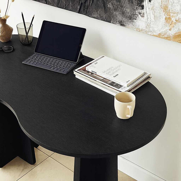 HABITAT ET JARDIN - bureau en bois "infini" 120 x 60 x 75 cm - Noir - large