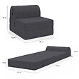 ID MARKET - Chauffeuse PALOMA en tissu gris anthracite - vignette