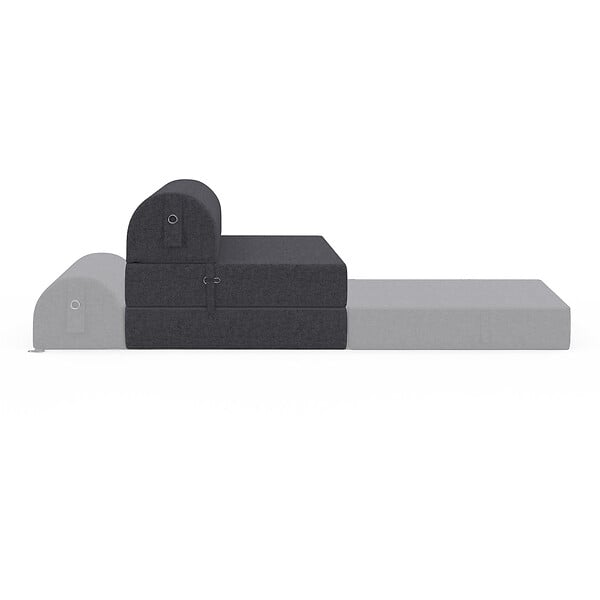 ID MARKET - Chauffeuse PALOMA en tissu gris anthracite - large
