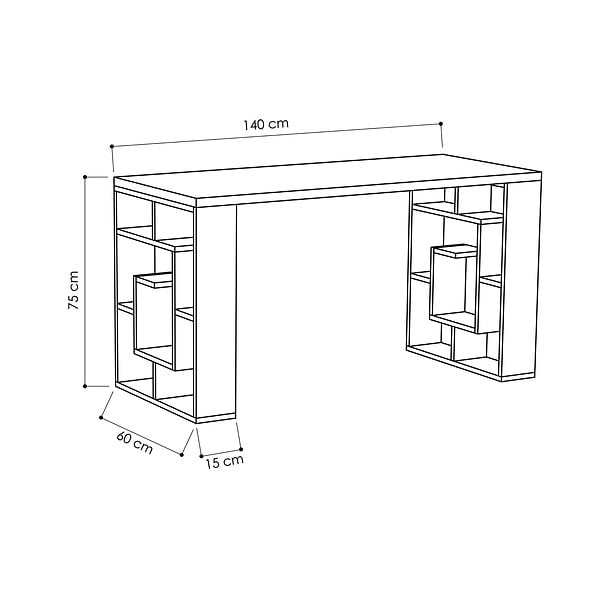 HABITAT ET JARDIN - bureau en bois "Maze" 140 x 60 x 75 cm - Blanc - large