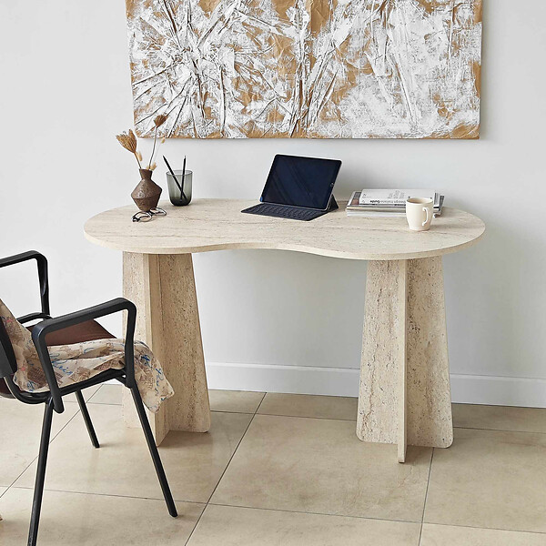 HABITAT ET JARDIN - bureau en bois "infini" 120 x 60 x 75 cm - Travertin - large