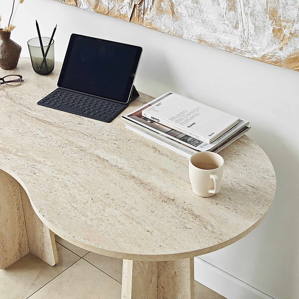 HABITAT ET JARDIN - bureau en bois "infini" 120 x 60 x 75 cm - Travertin - large