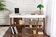 HABITAT ET JARDIN - bureau en bois "Vesper" 130 x 120 x 72 cm - Noyer - vignette