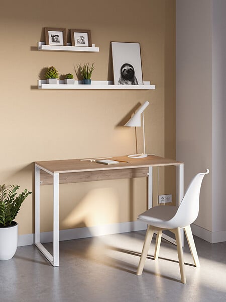 HABITAT ET JARDIN - bureau en bois "inna" 100 x 60 x 75 cm - Chêne saphir - large