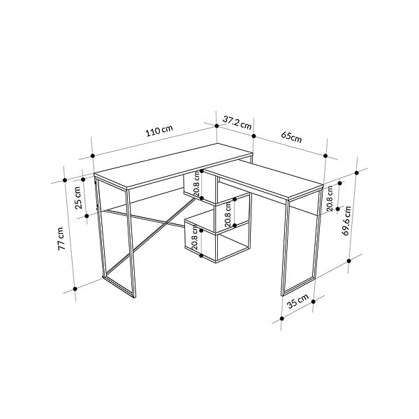 HABITAT ET JARDIN - Bureau modulable en bois "Badau" - 110 x 102 x 77 cm - Marron - large