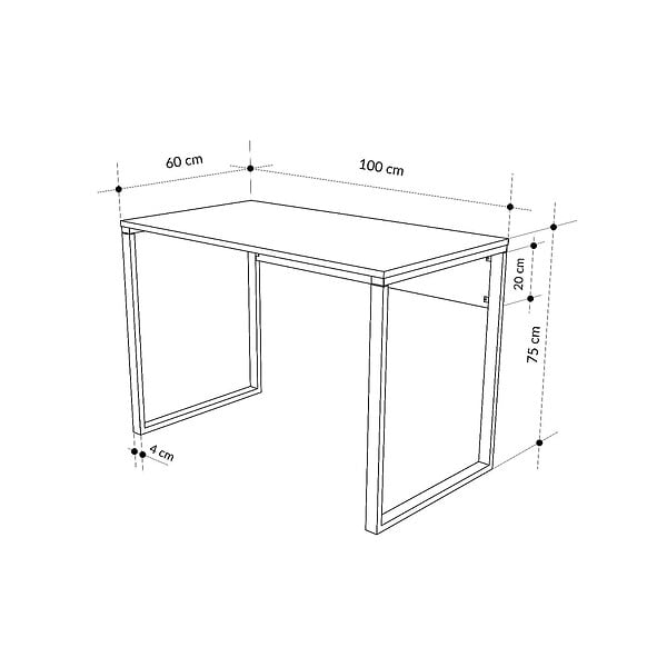 HABITAT ET JARDIN - bureau en bois "inna" 100 x 60 x 75 cm - Gris rétro - large