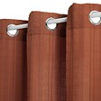 ATMOSPHERA - Voilage Noa motif rayures plissées140x240cm terracotta - vignette