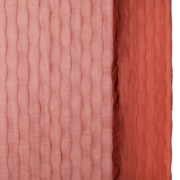 ATMOSPHERA - Voilage Mila rayures texturées140x240cm terracotta - large
