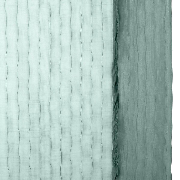 ATMOSPHERA - Voilage Mila rayures texturées140x240cm vert céladon - large
