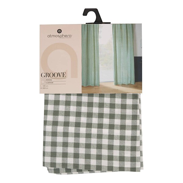 ATMOSPHERA - Rideau Groove 260x140cm vichy vert - large