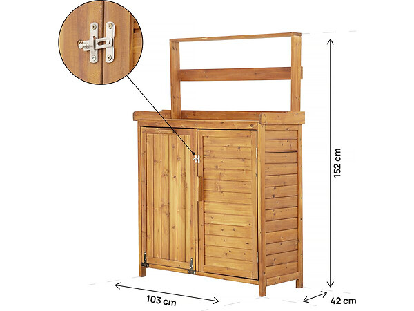 HABITAT ET JARDIN - Armoire de jardin en bois avec poubelle intégrée "Lou" - Marron - large
