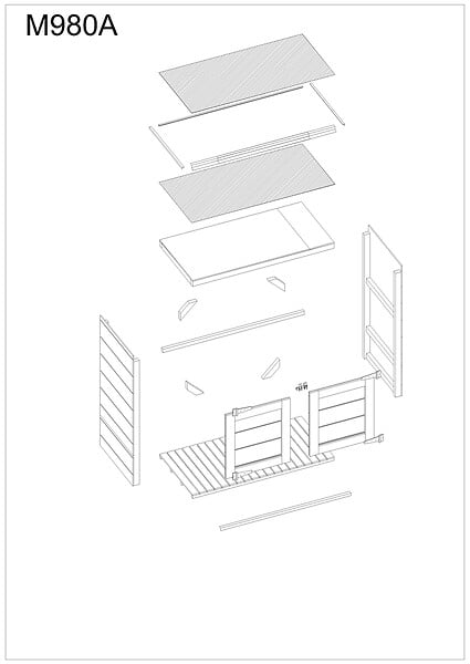 TIMBELA - Abri de jardin pour poubelles 2x240L TIMBELA M980A-CAVERN STEEL - large