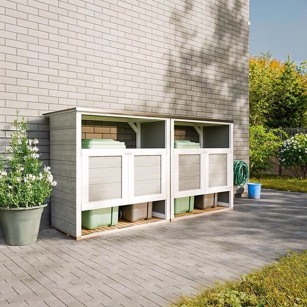 TIMBELA - Abri de jardin pour poubelles 2x240L TIMBELA M980A - large