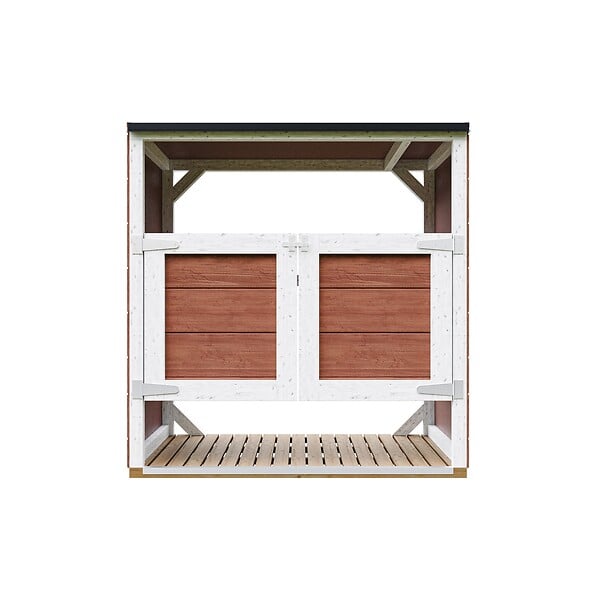 TIMBELA - Abri de jardin pour poubelles 2x240L TIMBELA M980A-REDWOOD RED - large