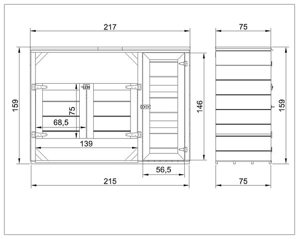 TIMBELA - Abri de jardin pour poubelles 2x240L TIMBELA M981A-TERRA BROWN - large