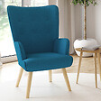 ID MARKET - Fauteuil scandinave IVAR en tissu bleu canard - vignette