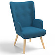 ID MARKET - Fauteuil scandinave IVAR en tissu bleu canard - vignette