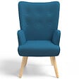 ID MARKET - Fauteuil scandinave IVAR en tissu bleu canard - vignette