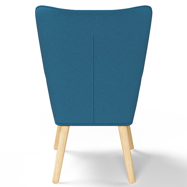 ID MARKET - Fauteuil scandinave IVAR en tissu bleu canard - large