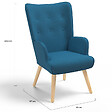 ID MARKET - Fauteuil scandinave IVAR en tissu bleu canard - vignette