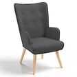 ID MARKET - Fauteuil scandinave IVAR en tissu gris anthracite - vignette