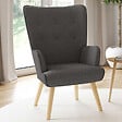 ID MARKET - Fauteuil scandinave IVAR en tissu gris anthracite - vignette