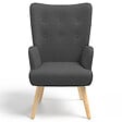 ID MARKET - Fauteuil scandinave IVAR en tissu gris anthracite - vignette