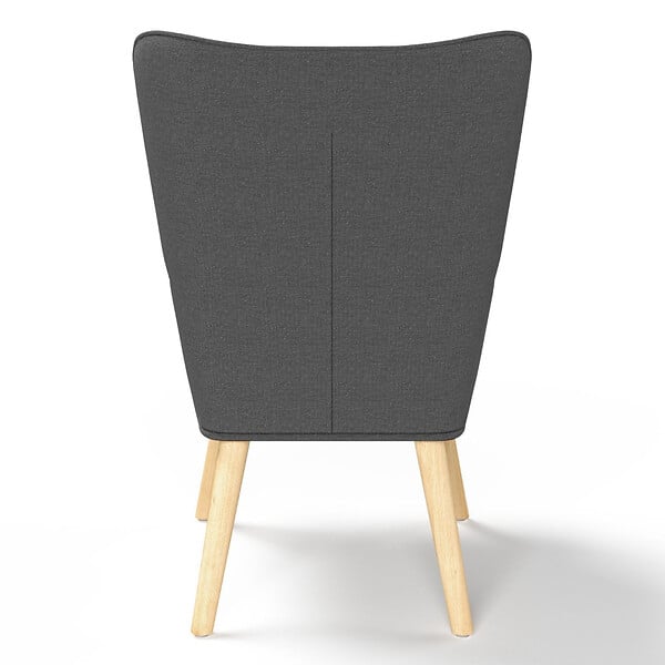 ID MARKET - Fauteuil scandinave IVAR en tissu gris anthracite - large